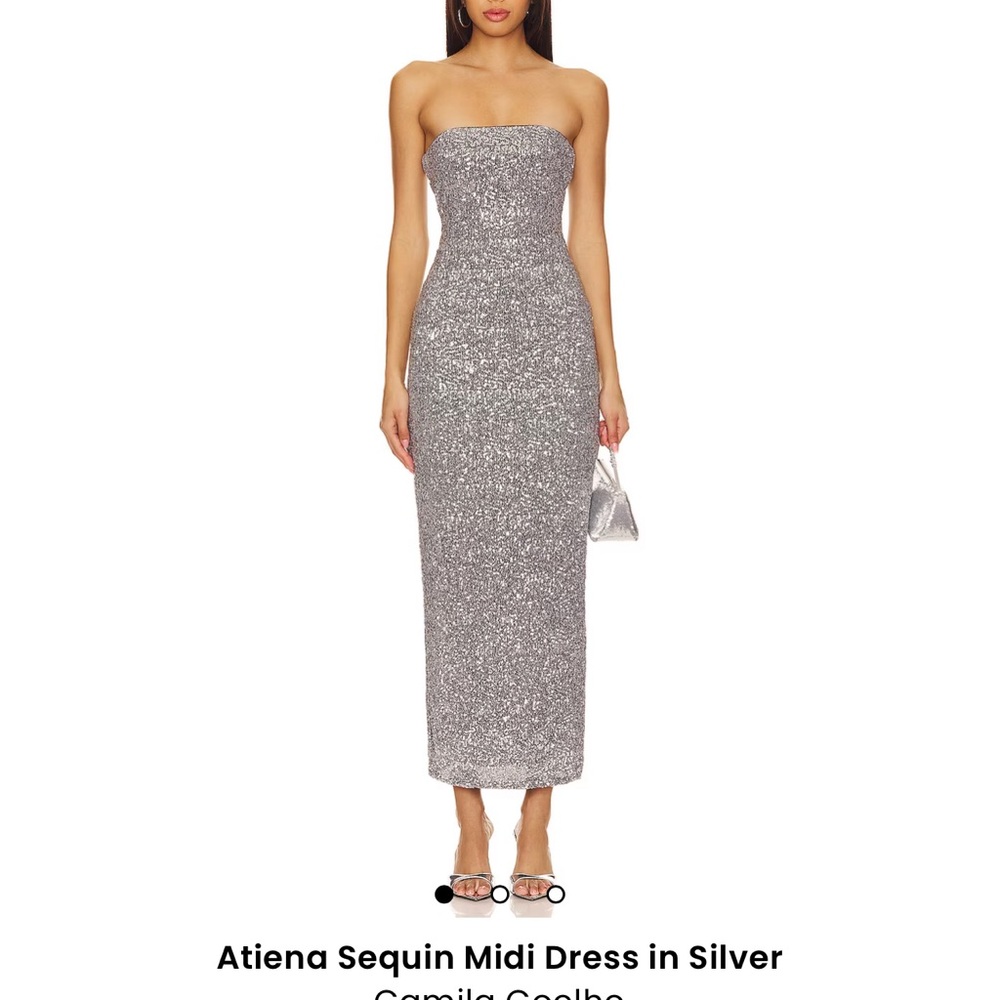 Camila Coelho Atiena Silver Strapless in XS